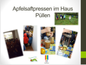 Apfelsaft pressen um Haus Püllen